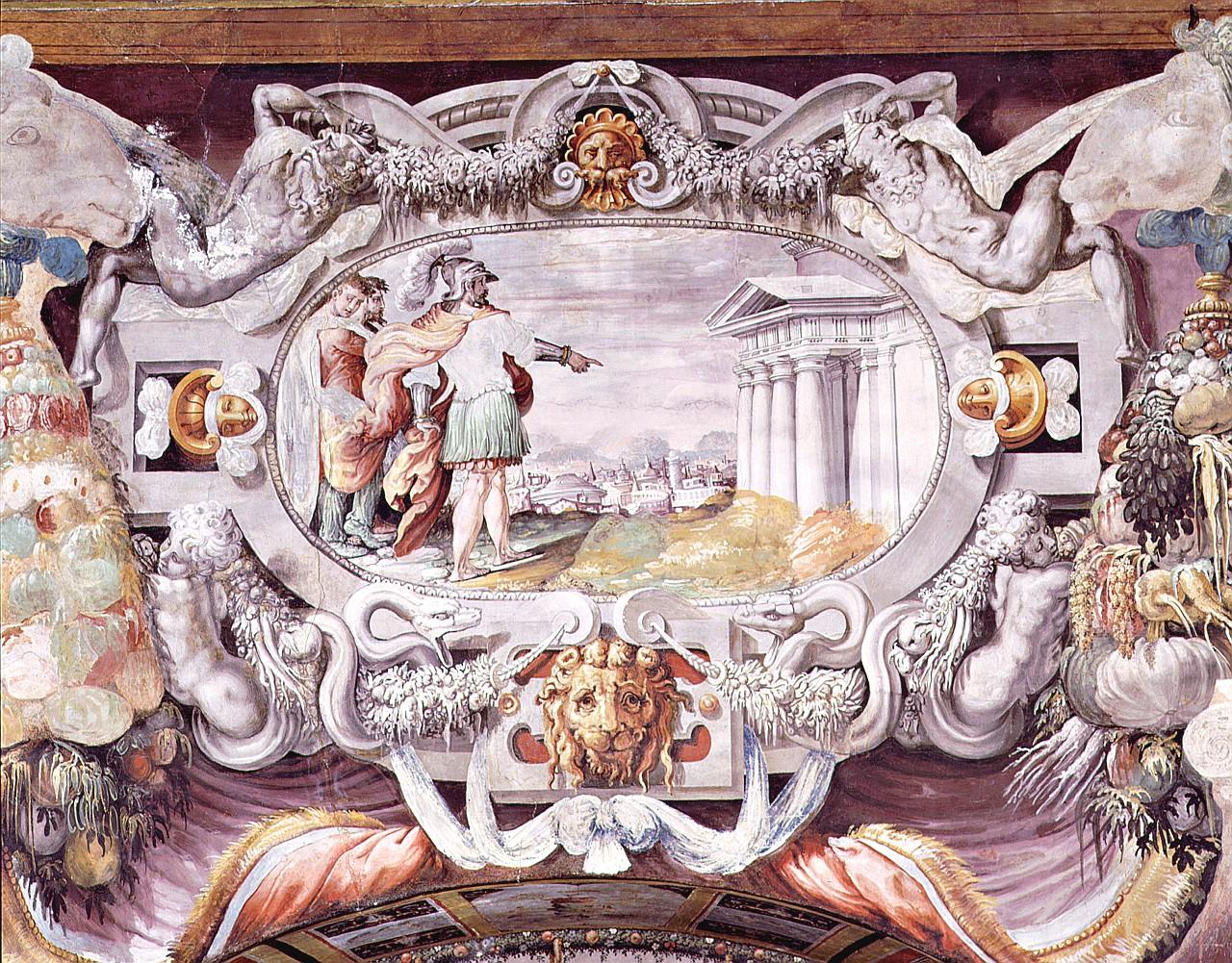 Camillo dedica un tempio (dipinto) di Salviati Francesco (e aiuti) (sec. XVI)