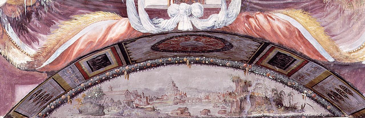 paesaggio fluviale (dipinto) di Salviati Francesco (e aiuti) (sec. XVI)