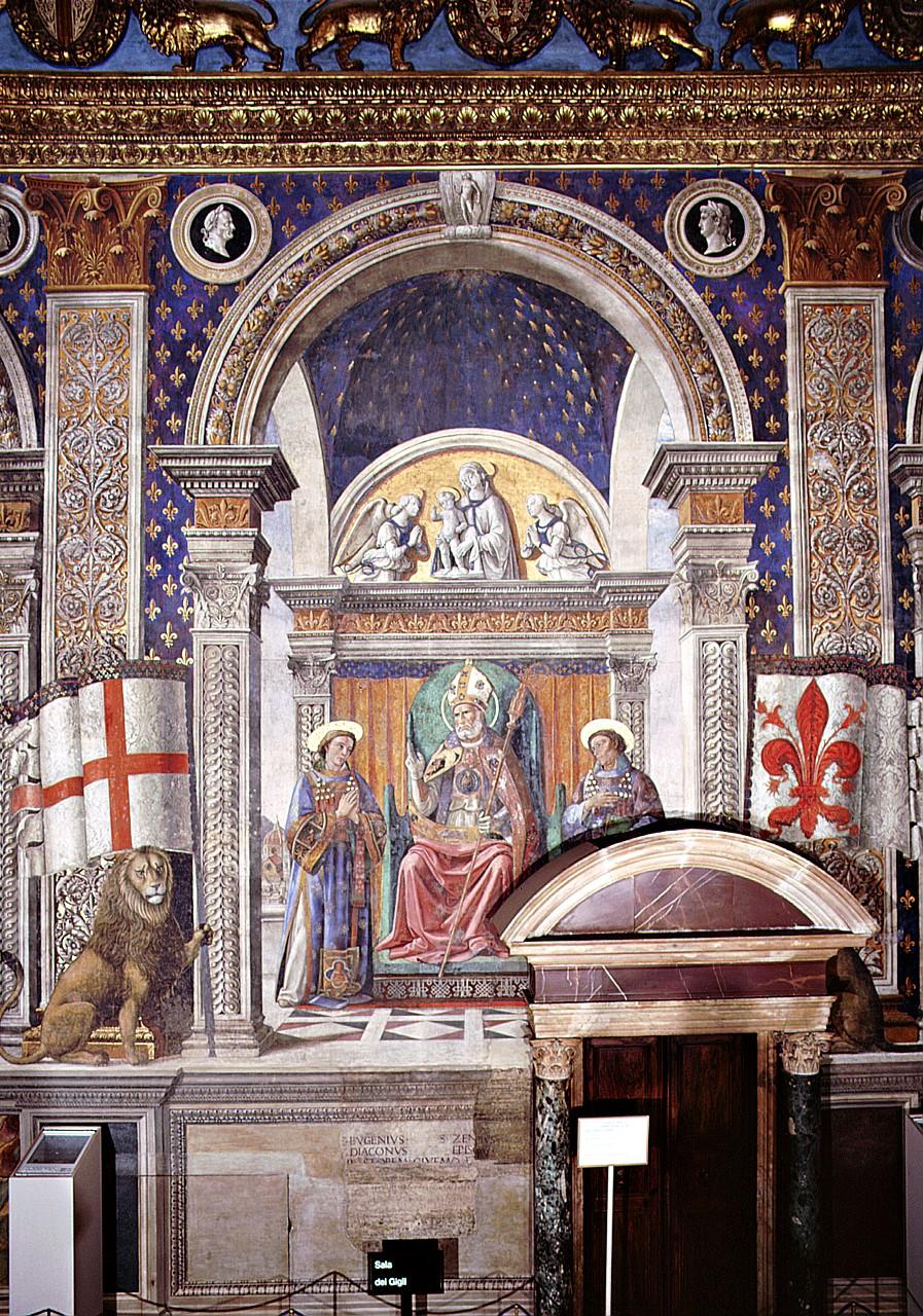 San Zanobi in trono tra San Lorenzo e Santo Stefano/ Madonna con Bambino e angeli (dipinto) di Bigordi Domenico detto Domenico Ghirlandaio (e aiuti) (sec. XV)