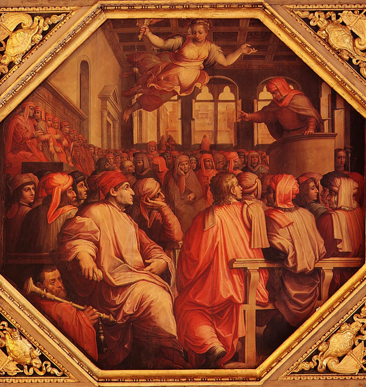 orazione di Antonio Giacomini (dipinto) di Vasari Giorgio, Van der Straet Jan detto Giovanni Stradano (sec. XVI)