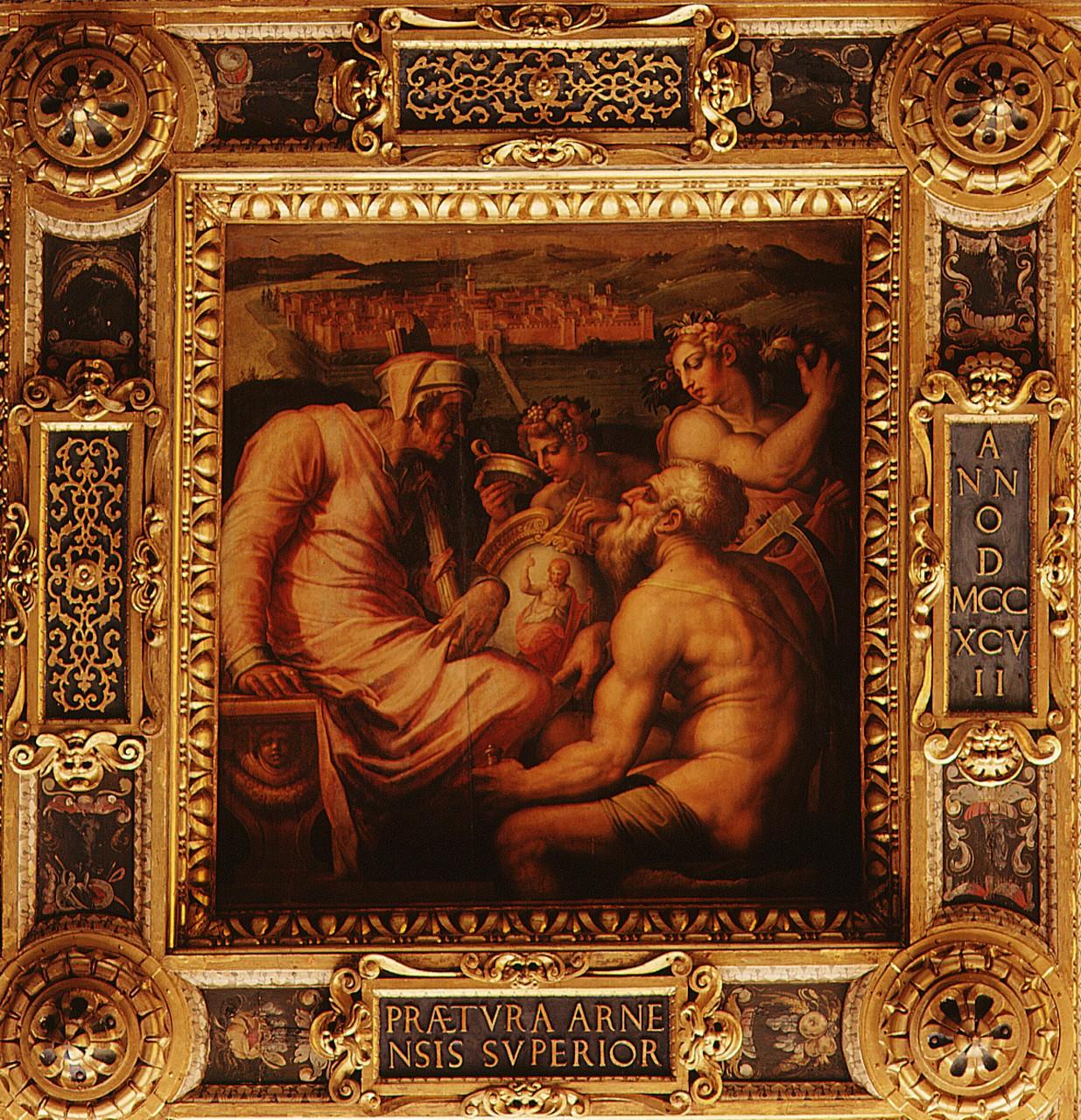 allegoria della città di San Giovanni Valdarno (dipinto) di Vasari Giorgio, Van der Straet Jan detto Giovanni Stradano (sec. XVI) 