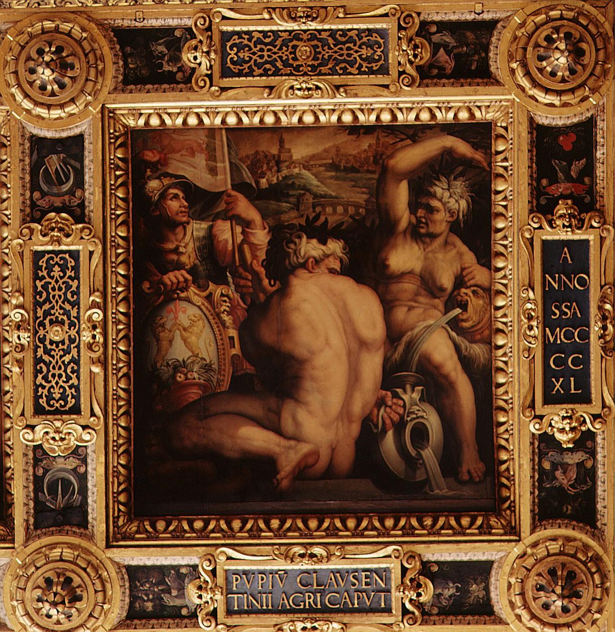 allegoria del Casentino (dipinto) di Vasari Giorgio, Van der Straet Jan detto Giovanni Stradano (sec. XVI)