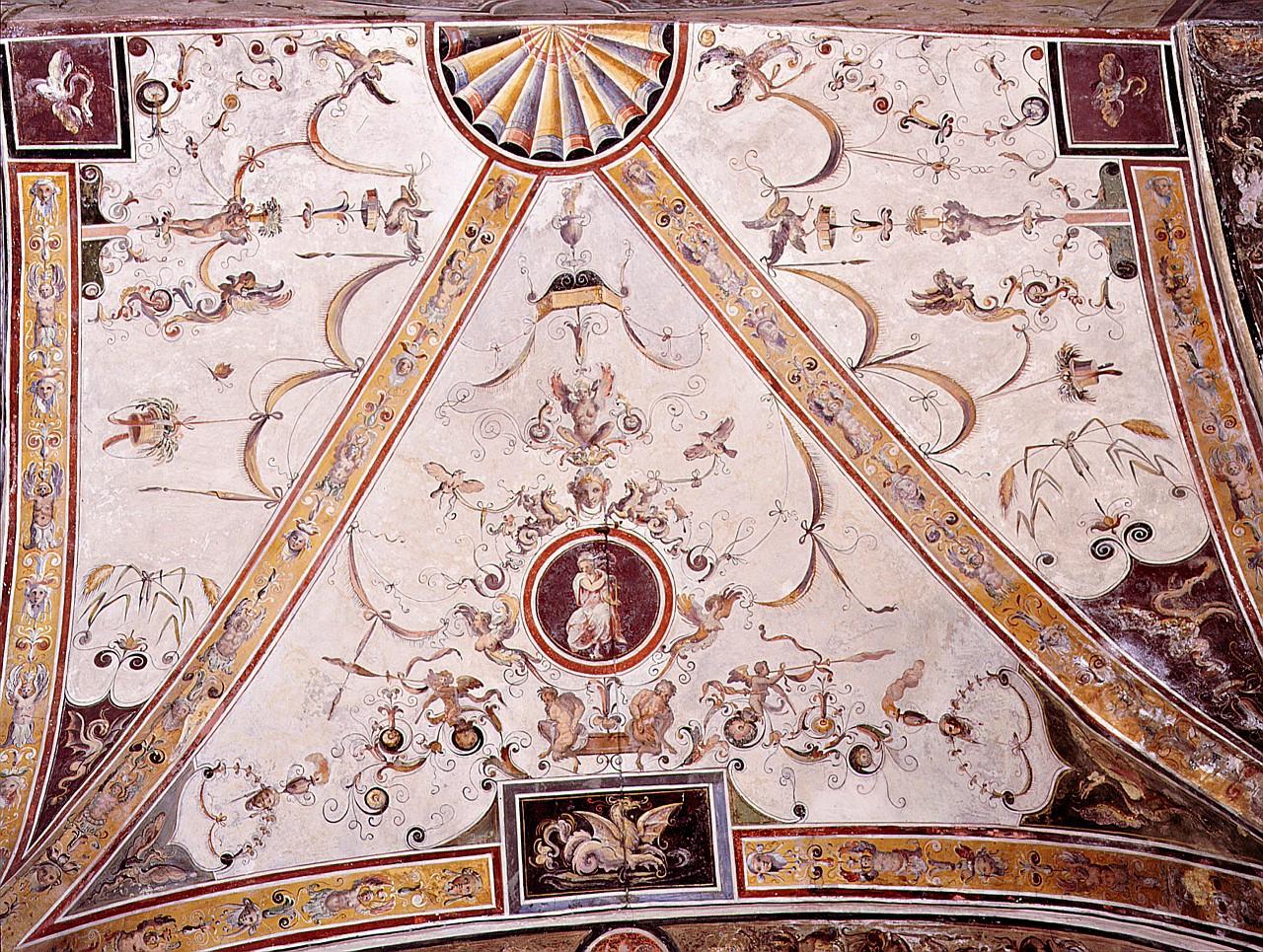 motivi decorativi a grottesche (dipinto) di Vasari Giorgio (sec. XVI)