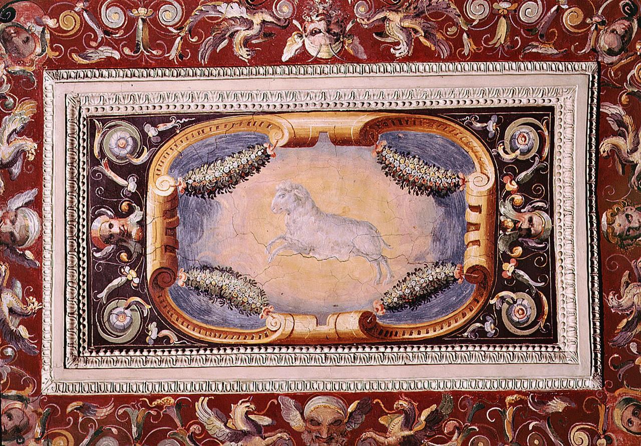 impresa di Francesco I de' Medici: ariete (dipinto) di Sabatini Lorenzo detto Lorenzino da Bologna (sec. XVI)
