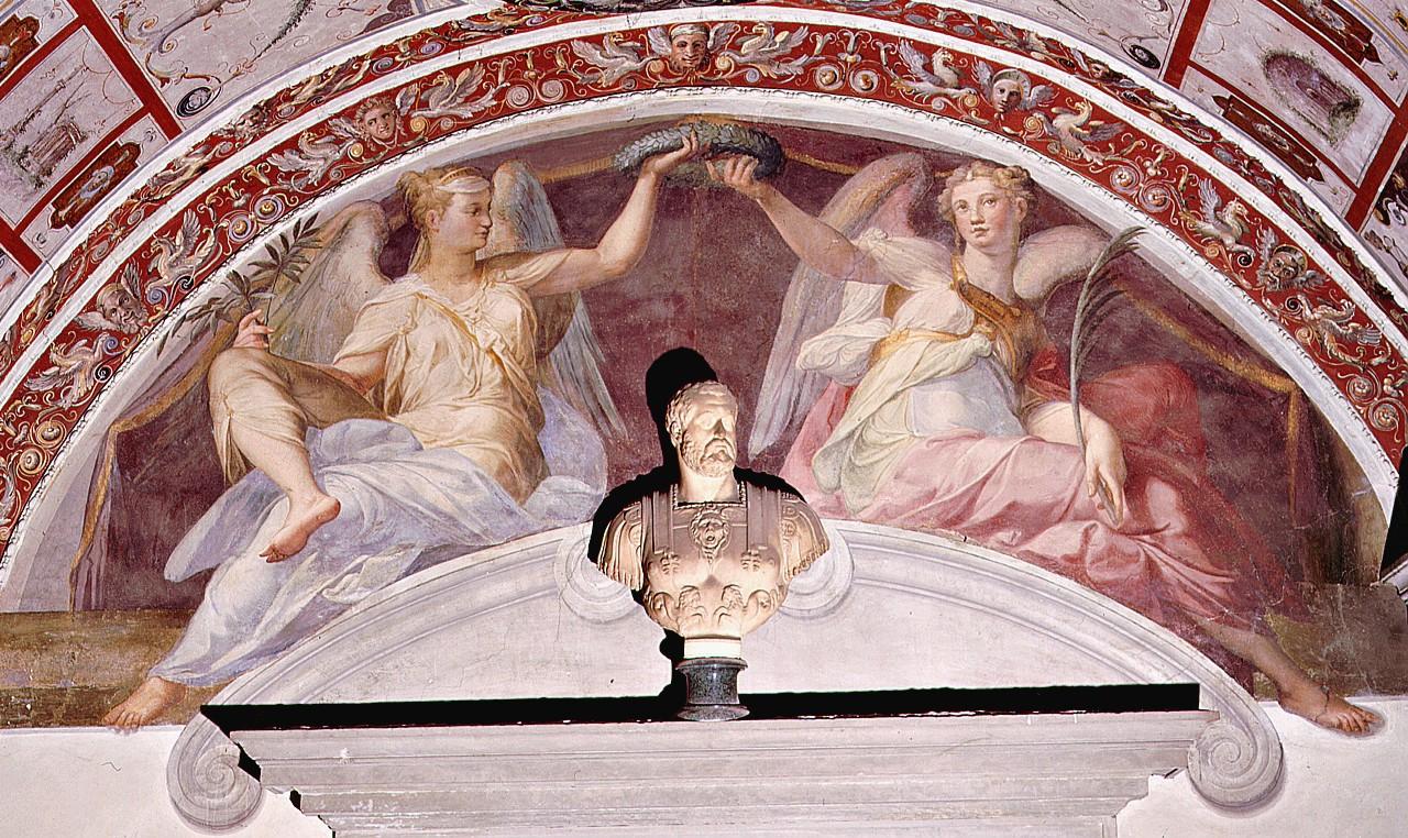 Pace e Vittoria, figure allegoriche femminili (dipinto) di Sabatini Lorenzo detto Lorenzino da Bologna (sec. XVI)