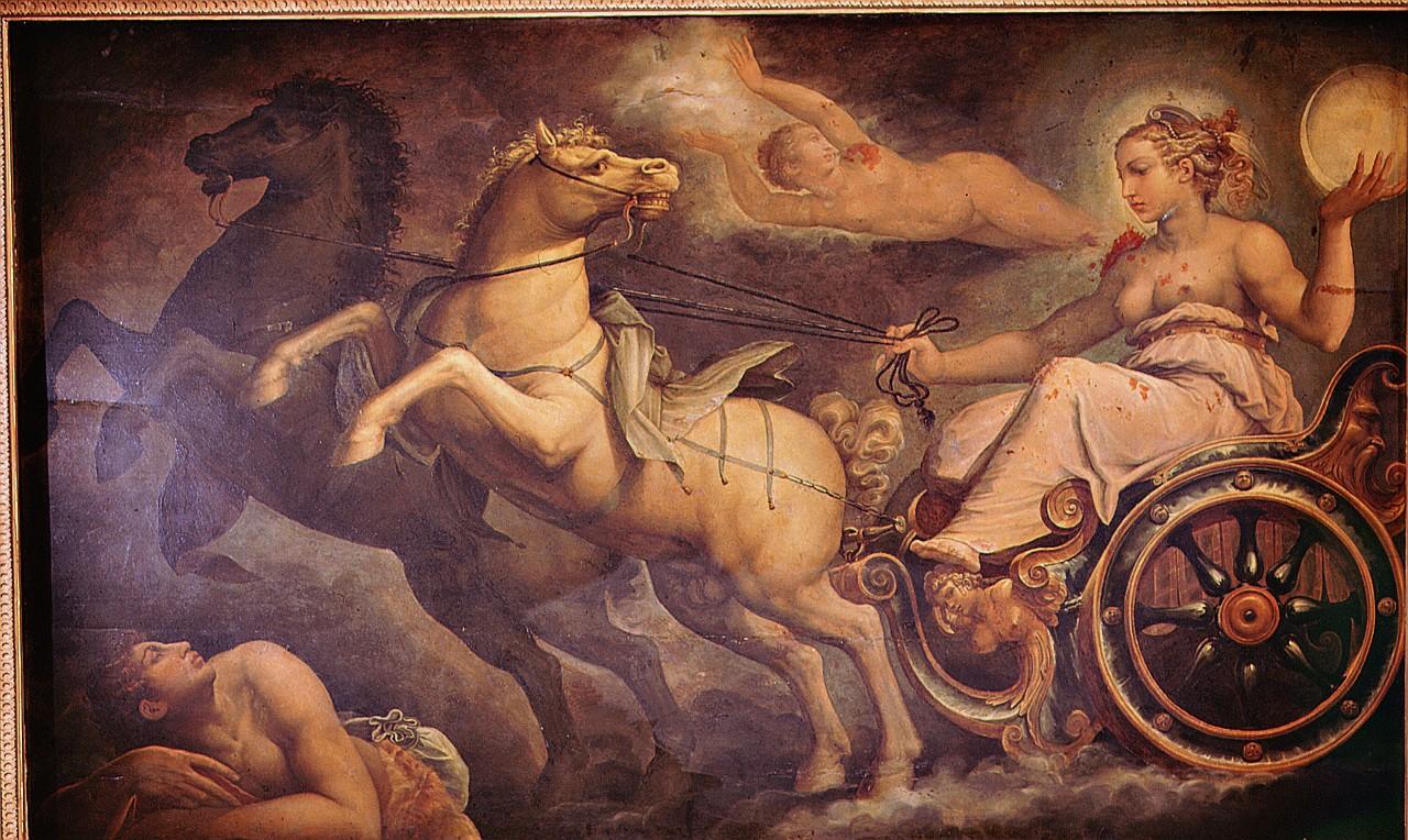 carro della Luna (dipinto) di Vasari Giorgio (e aiuti) (sec. XVI)