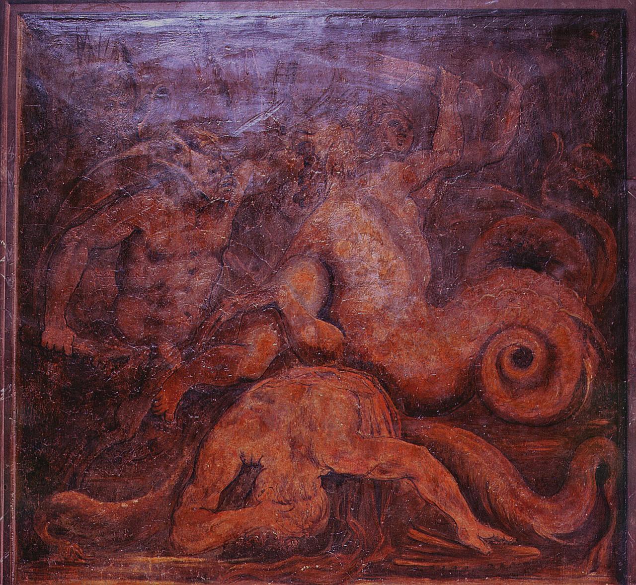 Nereidi e tritoni (dipinto) di Marchetti Marco detto Marco da Faenza (sec. XVI)