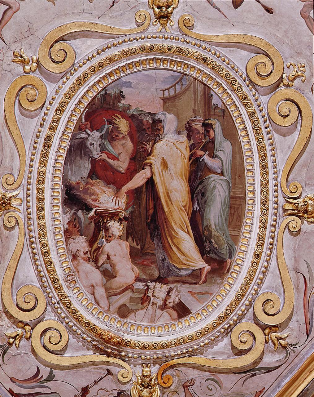 sacrificio pagano (dipinto) di Vasari Giorgio, Gherardi Cristofano detto Doceno, Marchetti Marco detto Marco da Faenza, Del Tasso Giovanni Battista (sec. XVI)