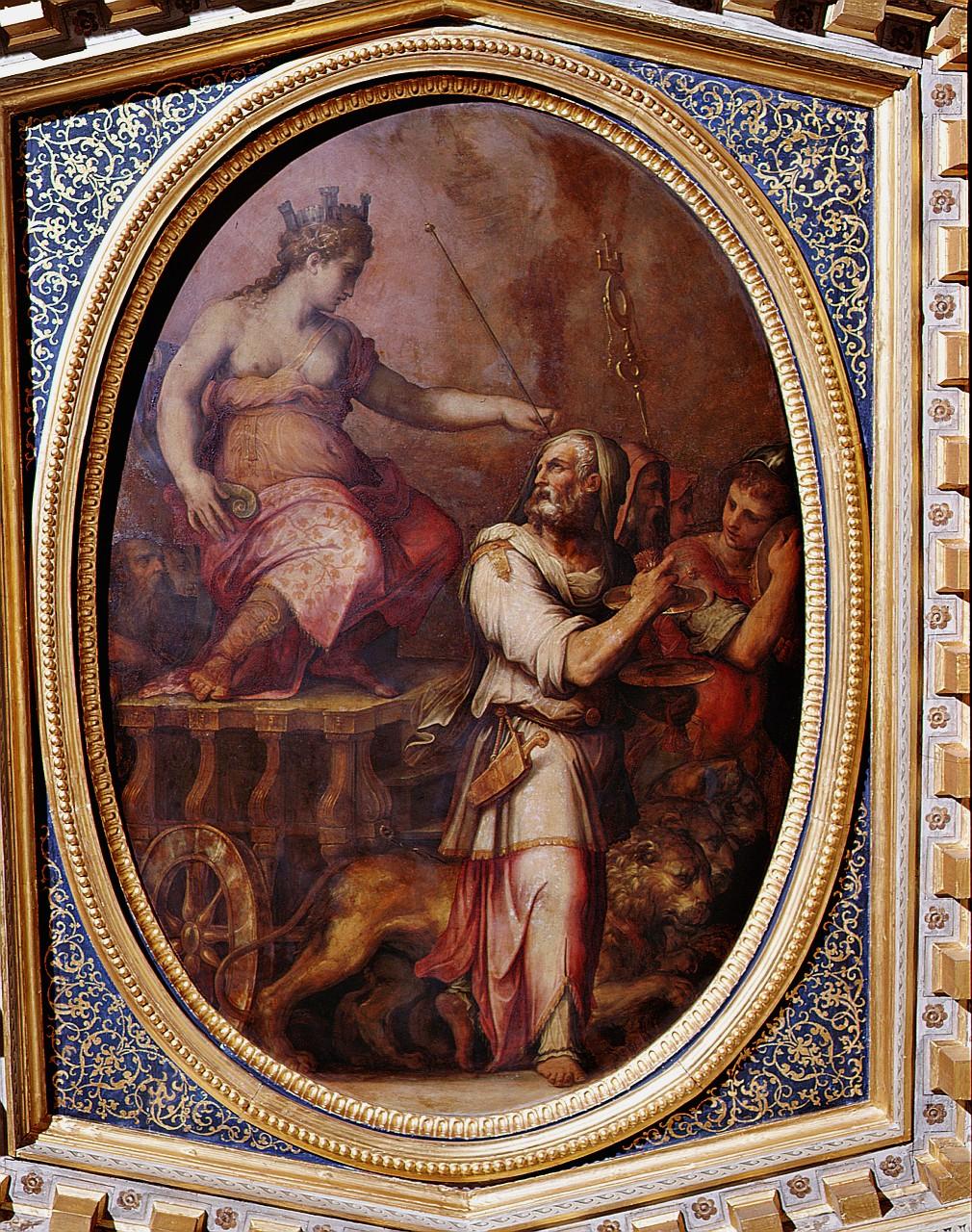 carro di Opi (dipinto) di Vasari Giorgio, Gherardi Cristofano detto Doceno (sec. XVI)