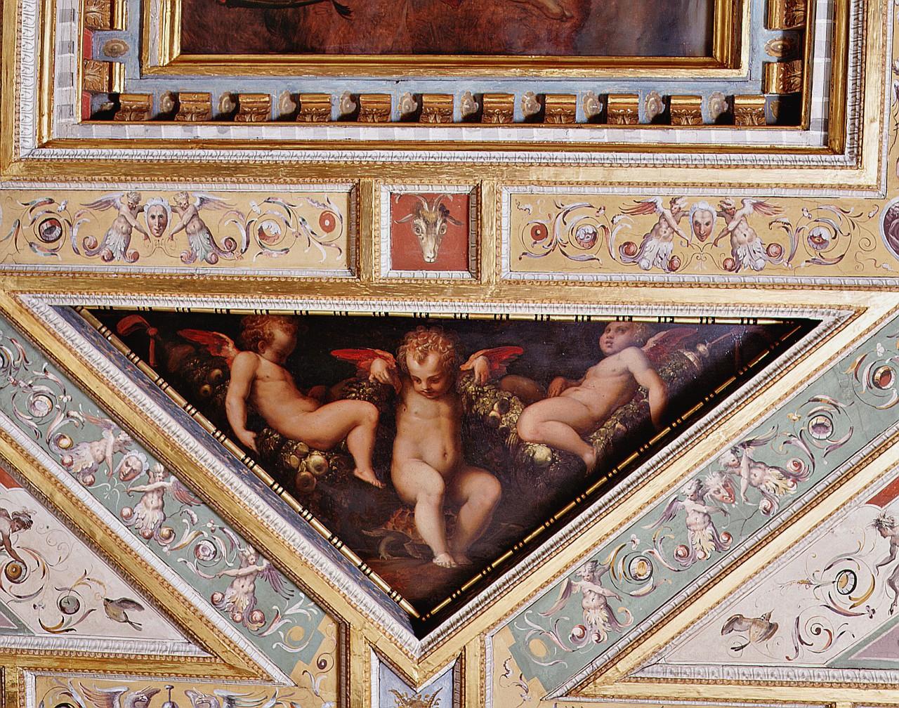 angeli con ghirlande di fiori (dipinto) di Vasari Giorgio, Gherardi Cristofano detto Doceno (sec. XVI)