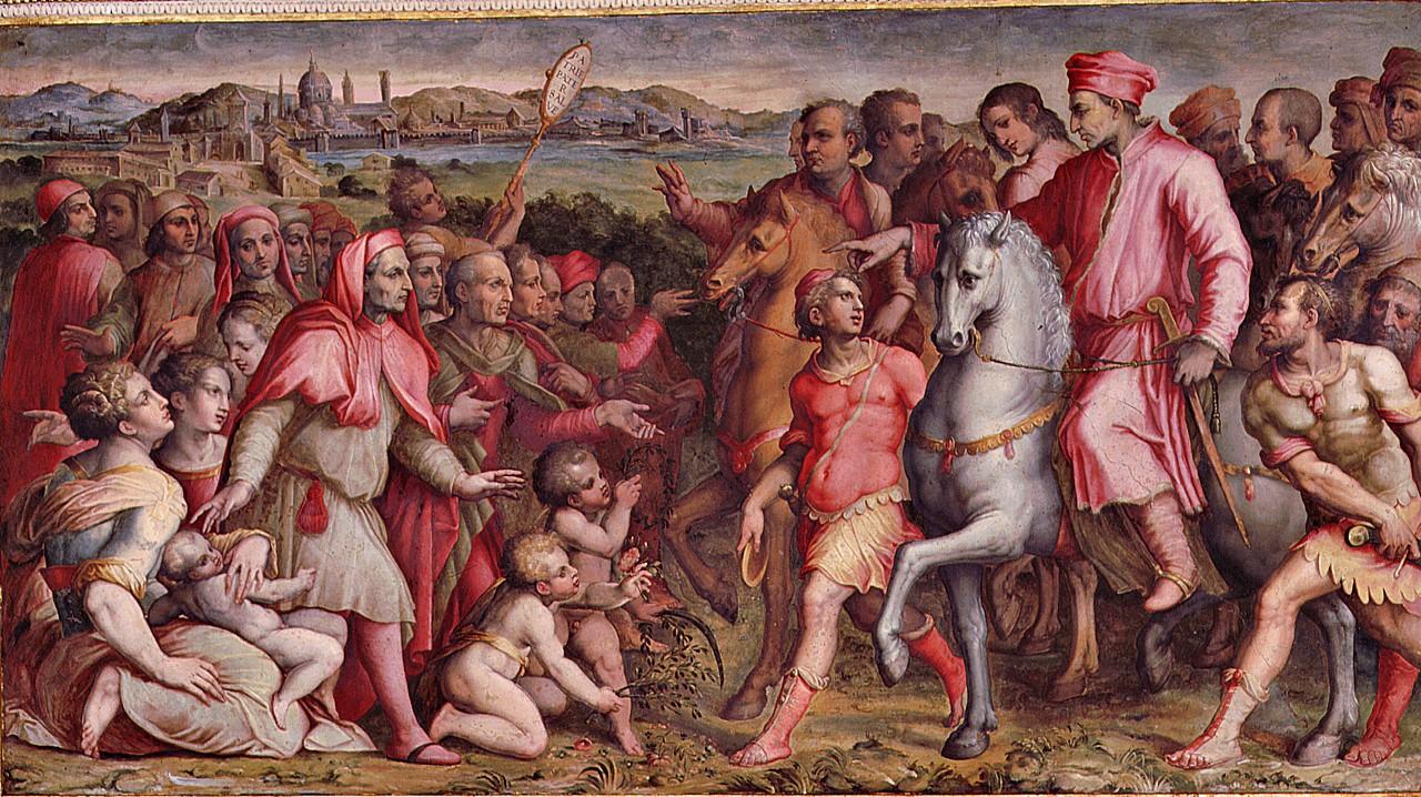Cosimo il Vecchio torna dall'esilio (dipinto) di Vasari Giorgio (sec. XVI)