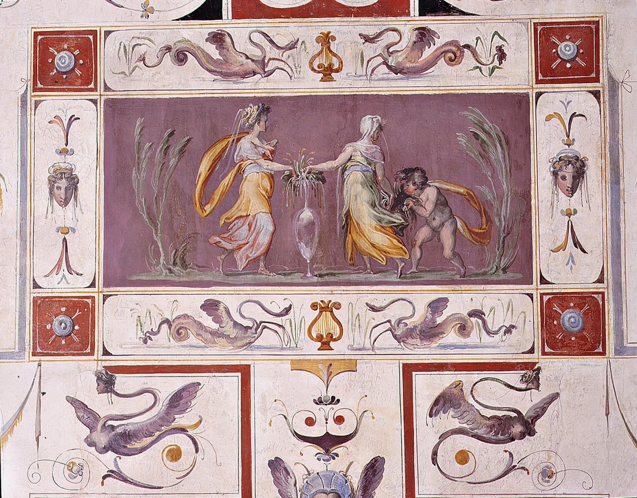 figure femminili a colloquio (dipinto) di Vasari Giorgio, Marchetti Marco detto Marco da Faenza (sec. XVI)