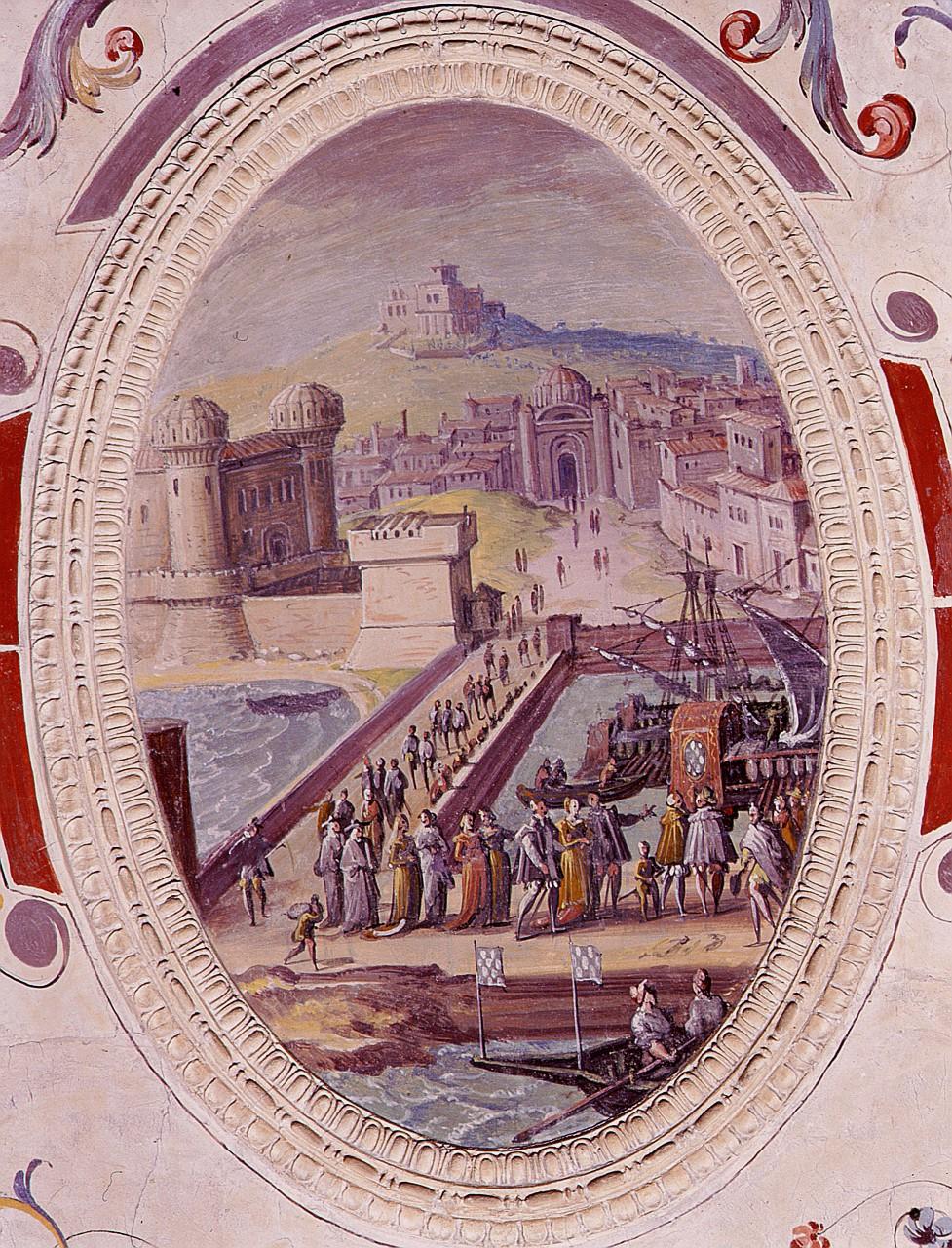 partenza di Eleonora di Toledo per Napoli (dipinto) di Van der Straet Jan detto Giovanni Stradano (sec. XVI)