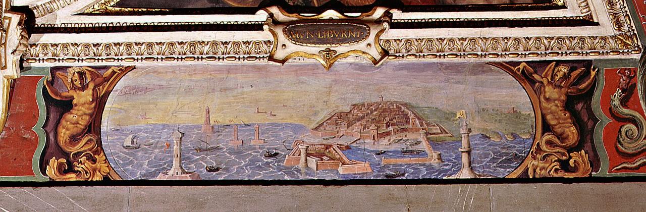 veduta di Livorno (dipinto) di Van der Straet Jan detto Giovanni Stradano (sec. XVI)