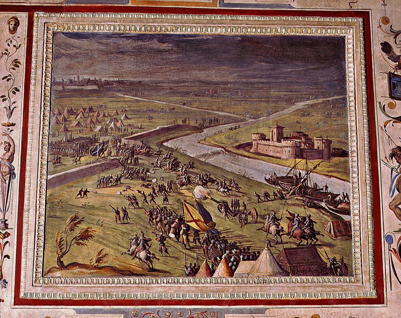 scena di battaglia (dipinto) di Van der Straet Jan detto Giovanni Stradano (sec. XVI)