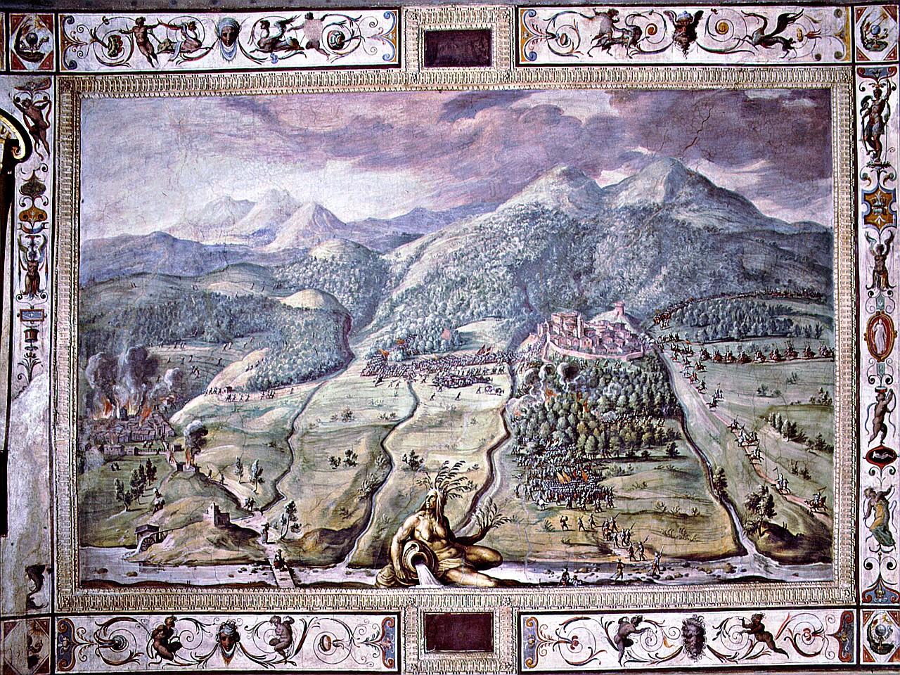scontro tra Guglielmo d'Orange e Franesco Ferrucci a Gavinana (dipinto) di Van der Straet Jan detto Giovanni Stradano (sec. XVI)