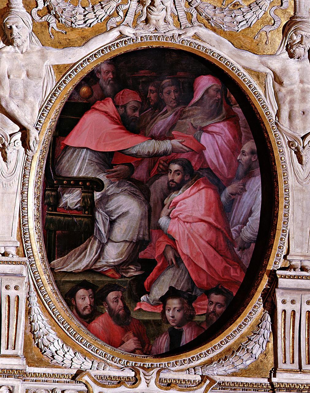papa Clemente VII nomina cardinale il nipote Ippolito de' Medici (dipinto) di Vasari Giorgio, Van der Straet Jan detto Giovanni Stradano (sec. XVI)