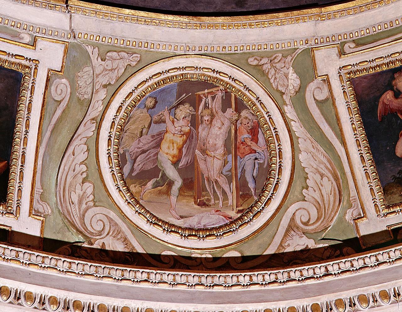 martirio di San Cosma e San Damiano (dipinto) di Marchetti Marco detto Marco da Faenza (sec. XVI)
