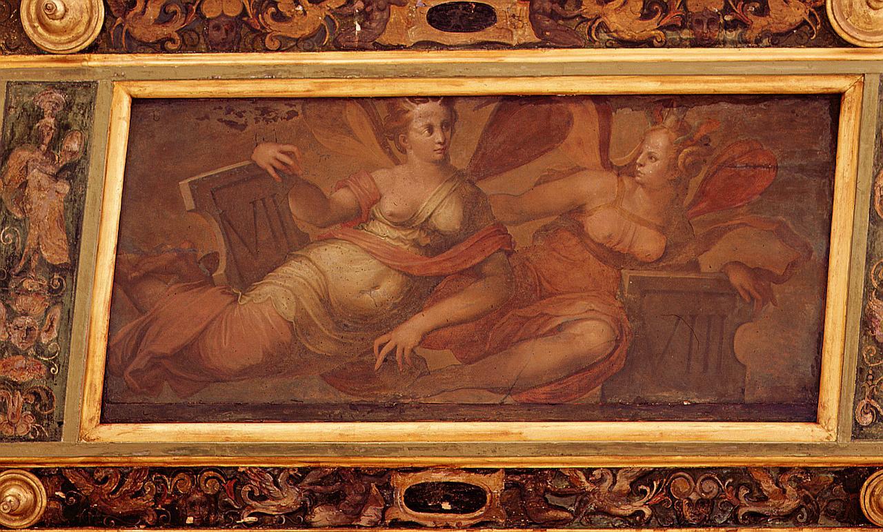 allegoria delle ore VII e VIII (dipinto) di Vasari Giorgio, Van der Straet Jan detto Giovanni Stradano (sec. XVI)