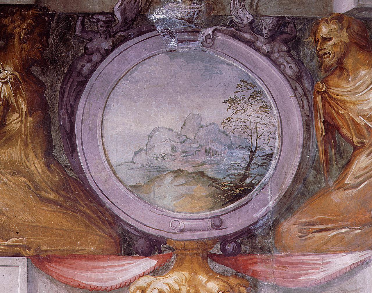 paesaggio con rovine (dipinto) di Marchetti Marco detto Marco da Faenza (sec. XVI)