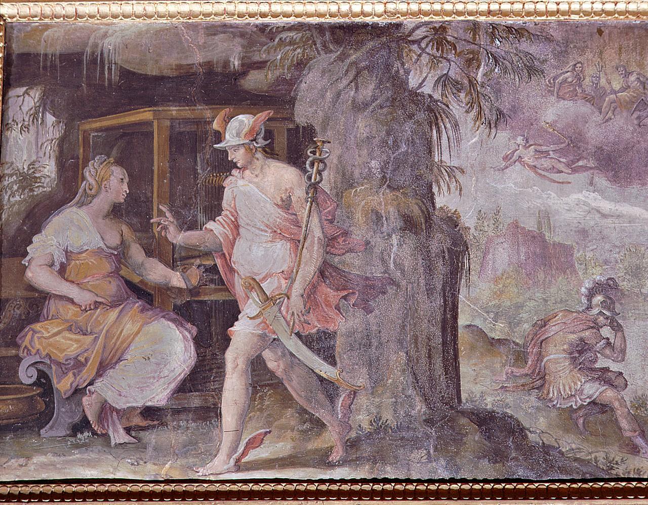 Mercurio ordina a Calipso di permettere la partenza di Ulisse (dipinto) di Van der Straet Jan detto Giovanni Stradano, Morandini Francesco detto Poppi, Vasari Giorgio (sec. XVI)