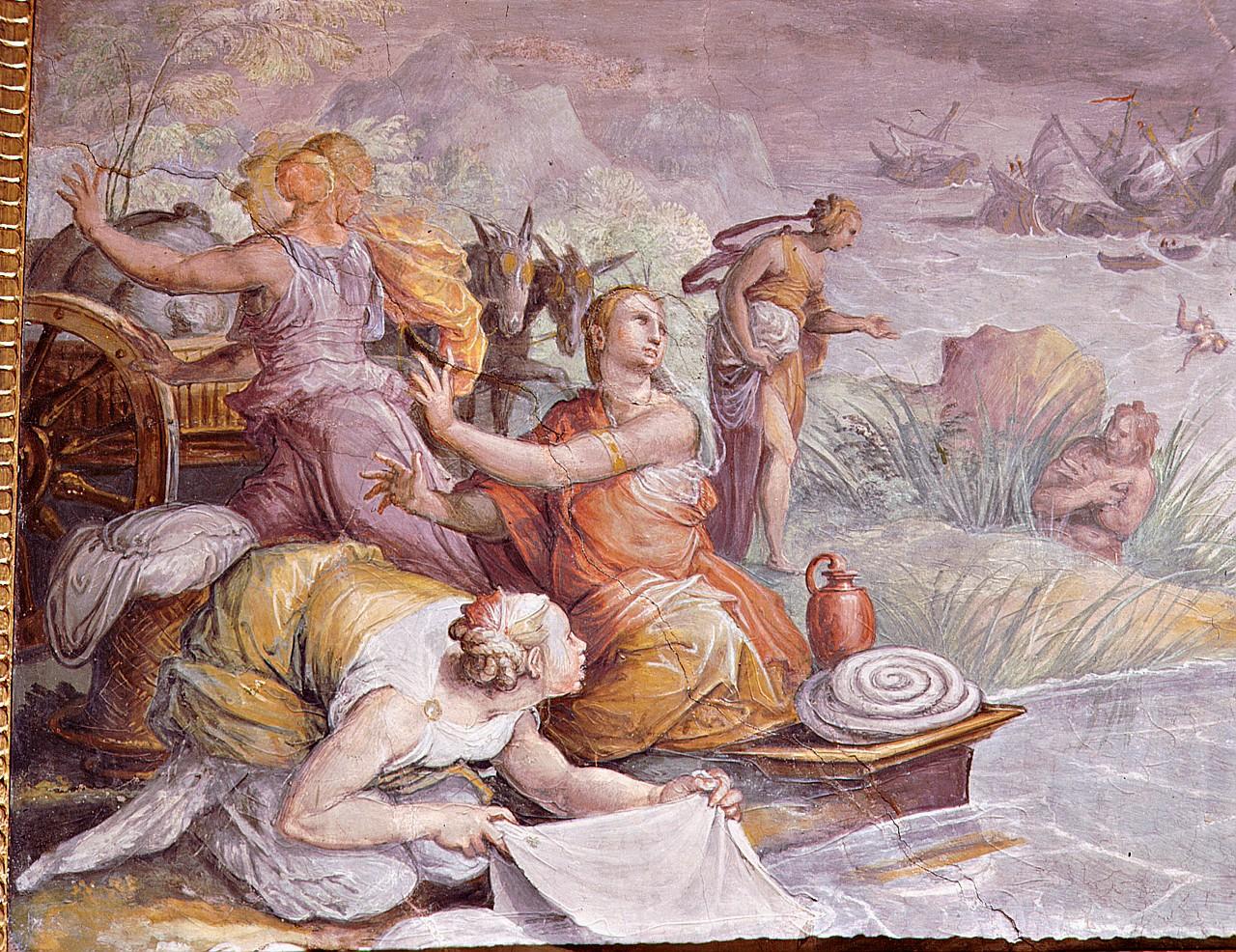 incontro di Ulisse e Nausicaa (dipinto) di Van der Straet Jan detto Giovanni Stradano, Morandini Francesco detto Poppi, Vasari Giorgio (sec. XVI)