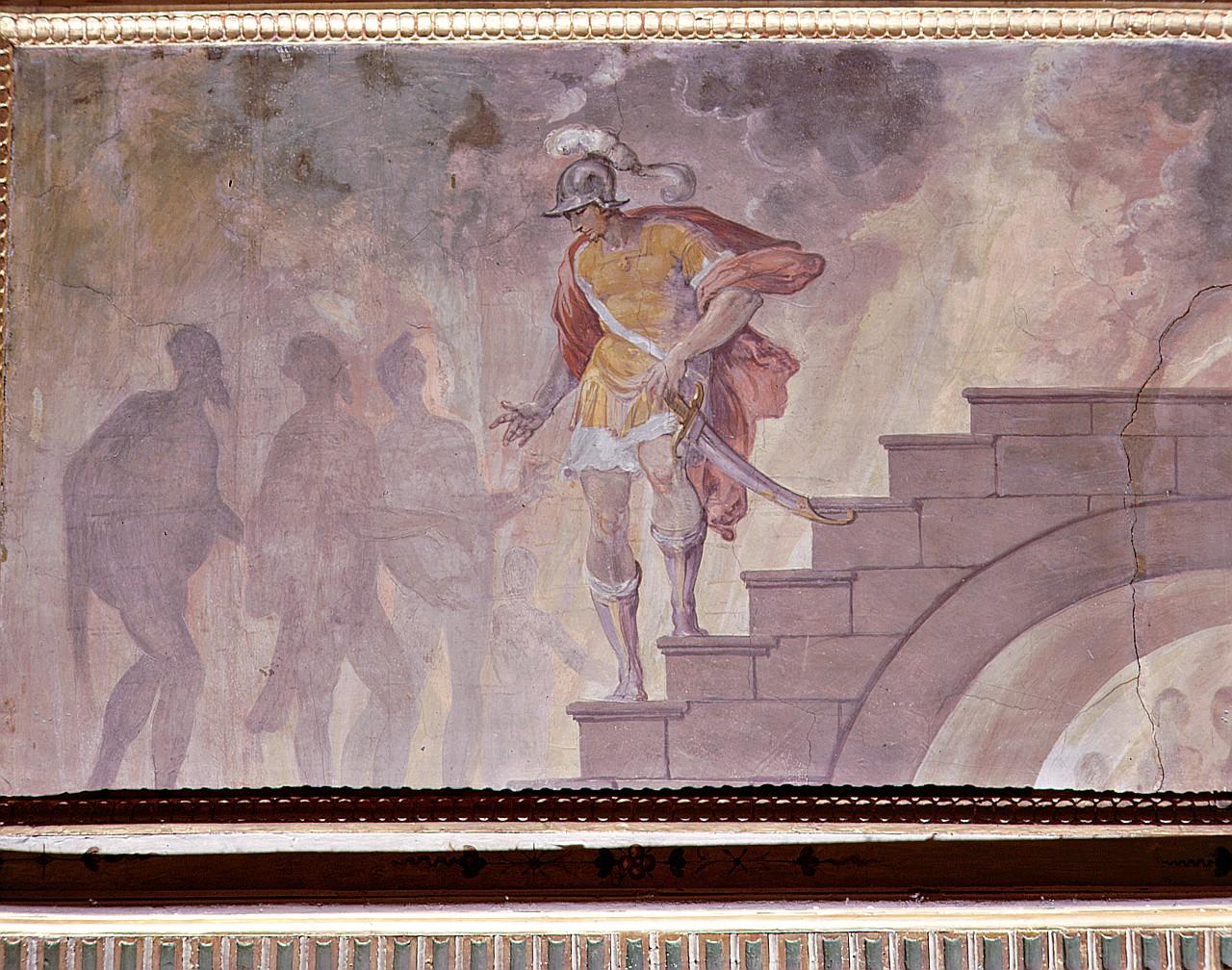 Ulisse agli inferi incontra l'ombra di Tiresia (dipinto) di Van der Straet Jan detto Giovanni Stradano, Morandini Francesco detto Poppi, Vasari Giorgio (sec. XVI)