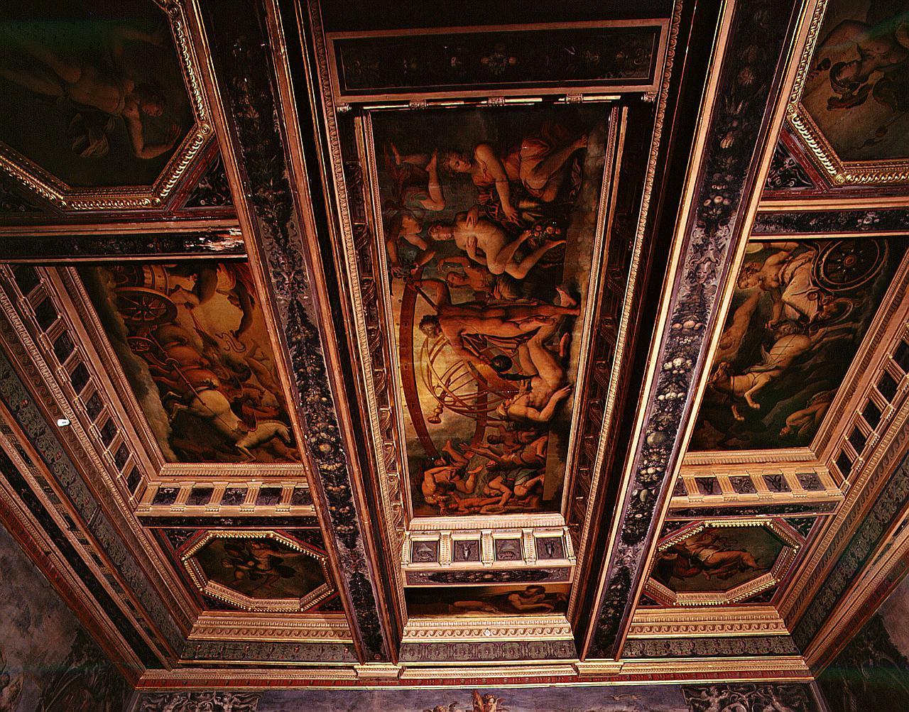 motivi decorativi vegetali con figure alate (soffitto dipinto) di Gherardi Cristofano detto Doceno (sec. XVI)