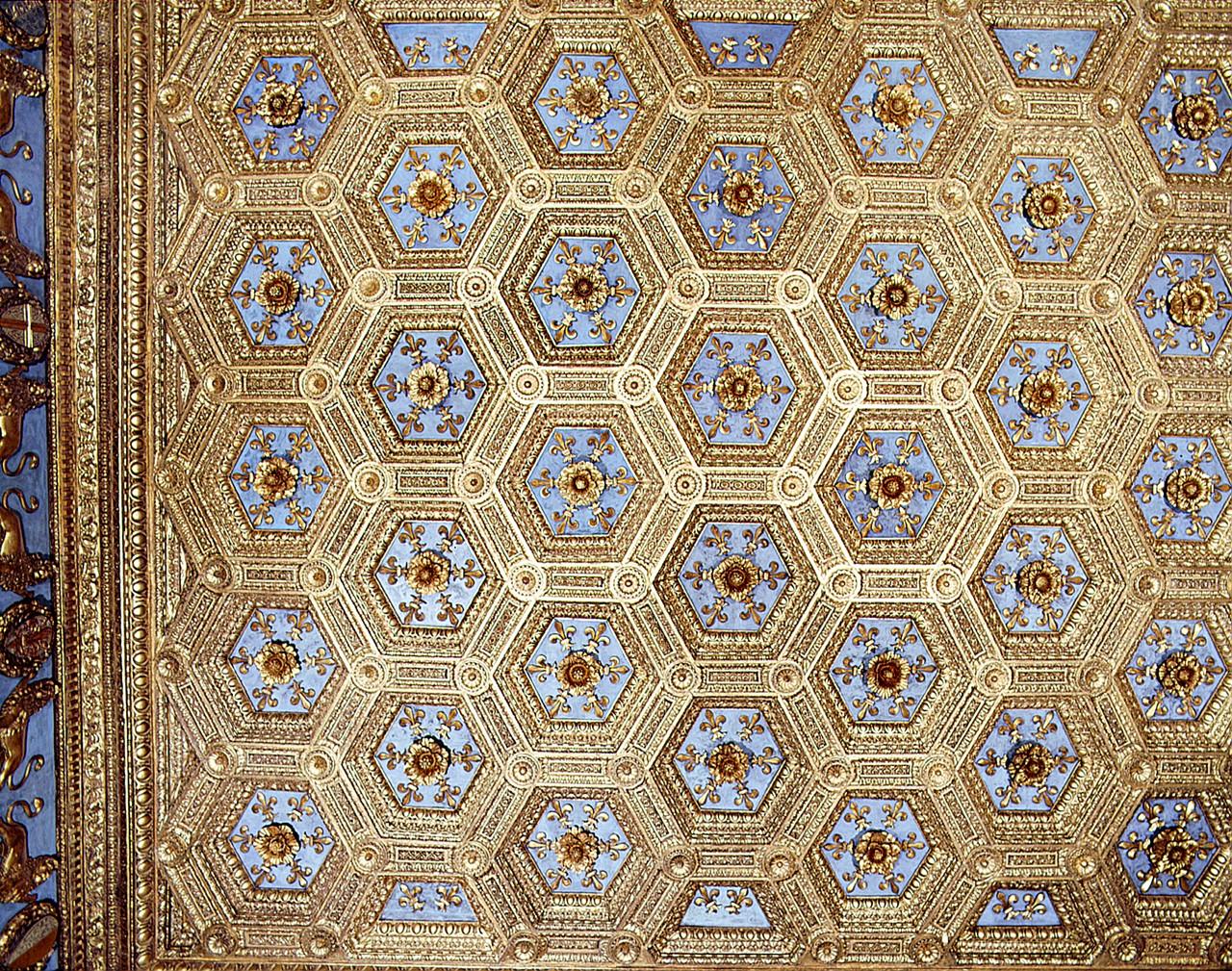 motivo decorativo (soffitto a cassettoni) di Benedetto da Maiano (e aiuti), Giuliano da Maiano, Francione, Del Tasso Giuliano, Rosselli Bernardo di Stefano (sec. XV)