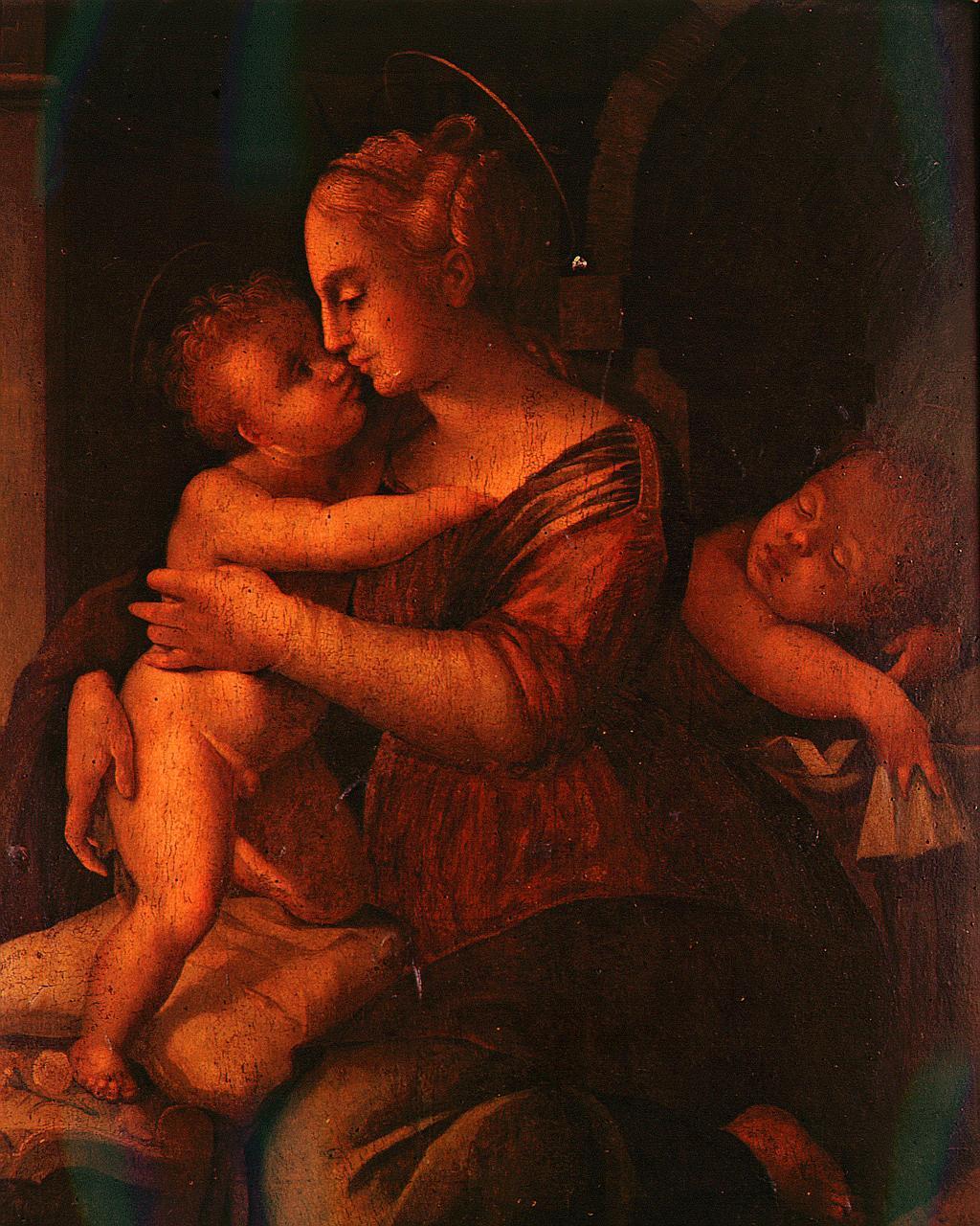 Madonna con Bambino e San Giovannino (dipinto) - ambito fiorentino (sec. XVI)