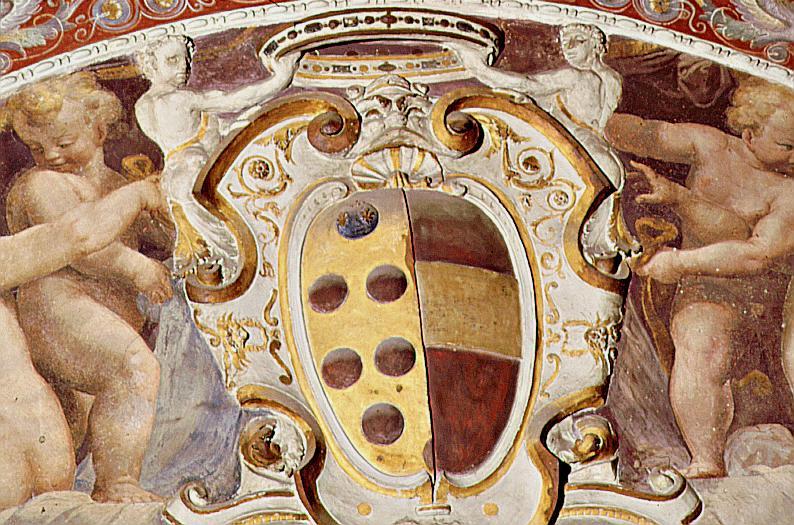 stemma gentilizio di Francesco I de' Medici e Giovanna d'Austria (rilievo) - bottega fiorentina (sec. XVI)