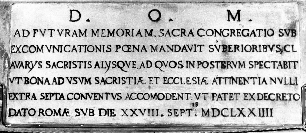 lapide - produzione fiorentina (sec. XVII)