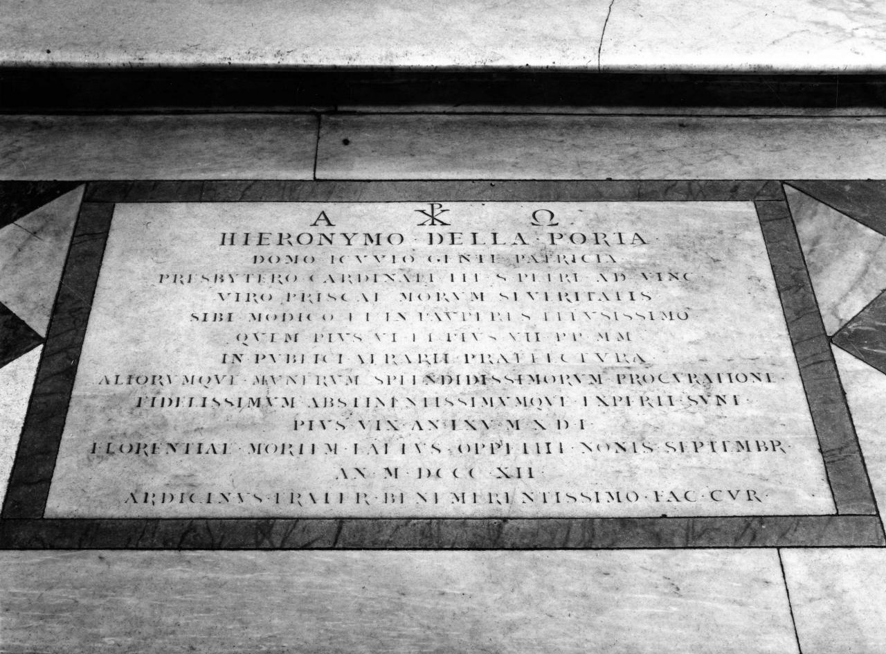 lapide tombale - produzione toscana (sec. XIX)