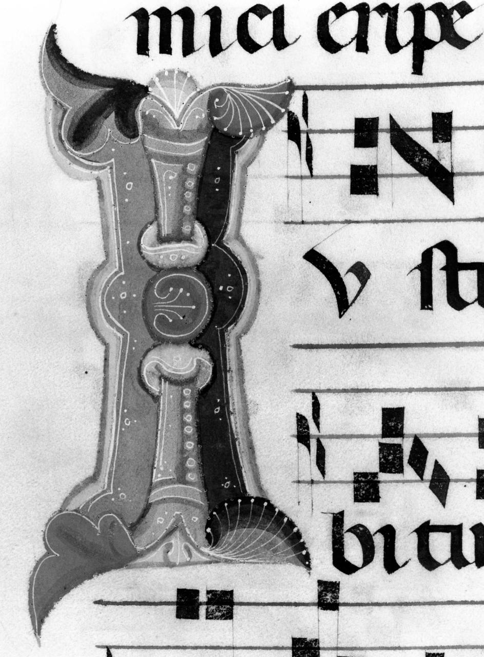 lettera I (miniatura) di Primo Maestro di S. Eugenio, Secondo Maestro di S. Eugenio (sec. XIV)