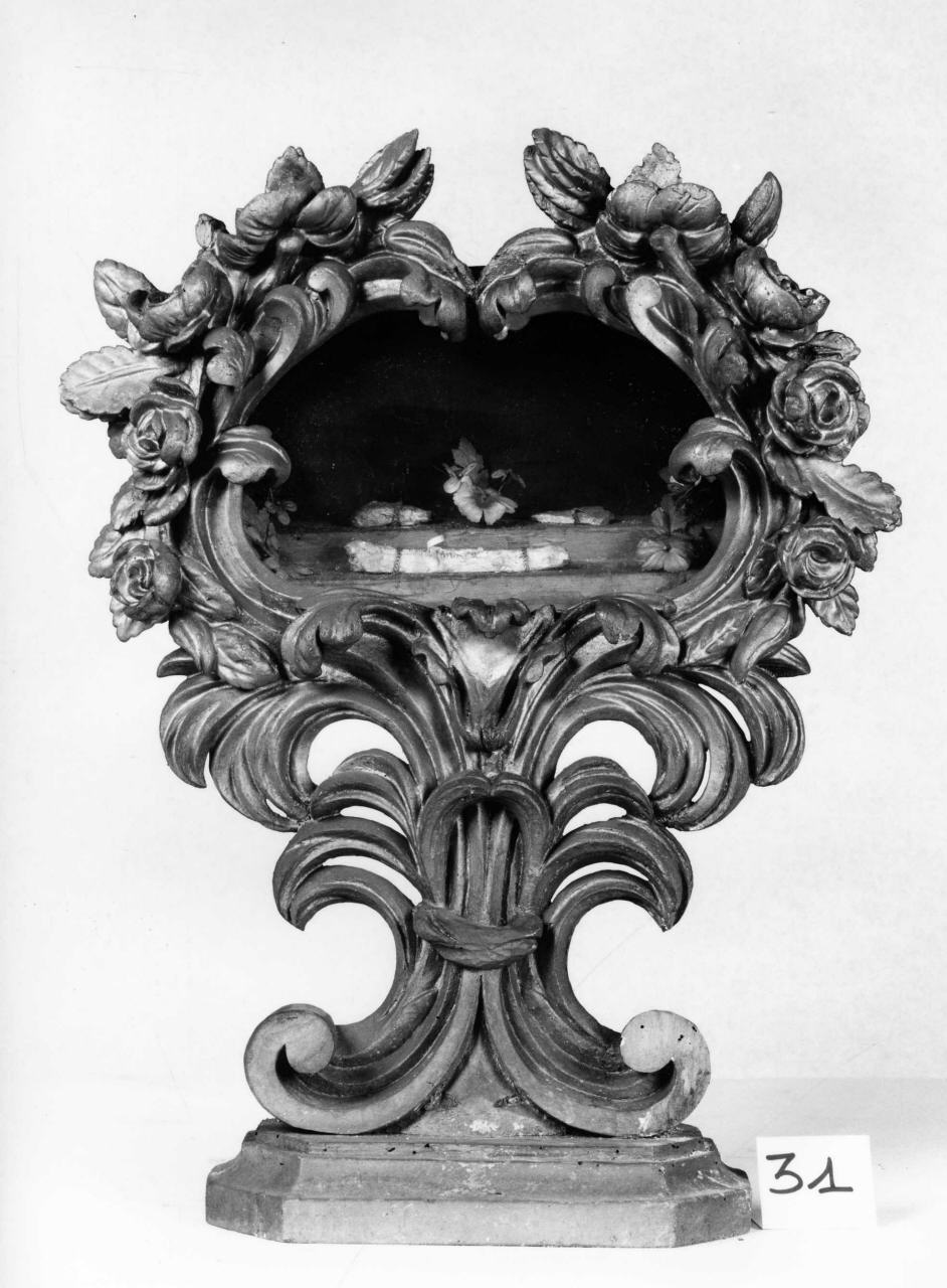 reliquiario a teca - a urna, serie - manifattura fiorentina (seconda metà sec. XVIII)