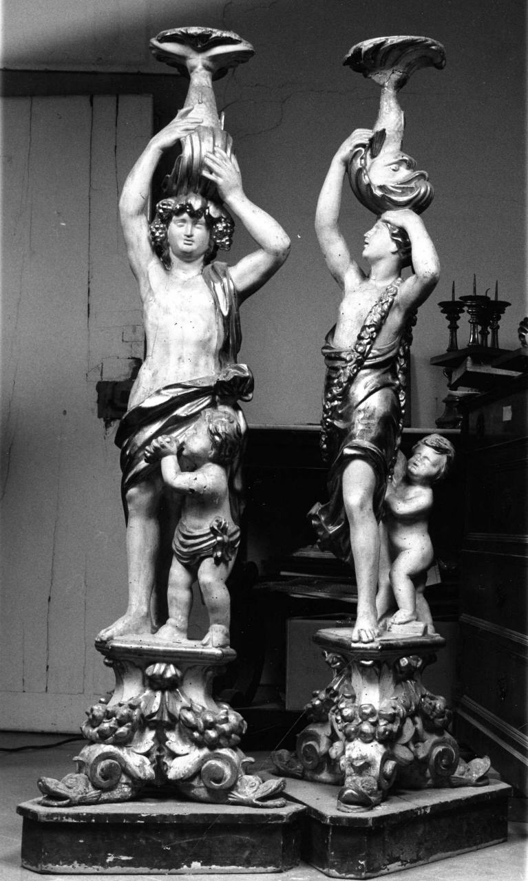 figure mitologiche (portacandelabro, serie) - ambito fiorentino (secc. XVII/ XVIII)