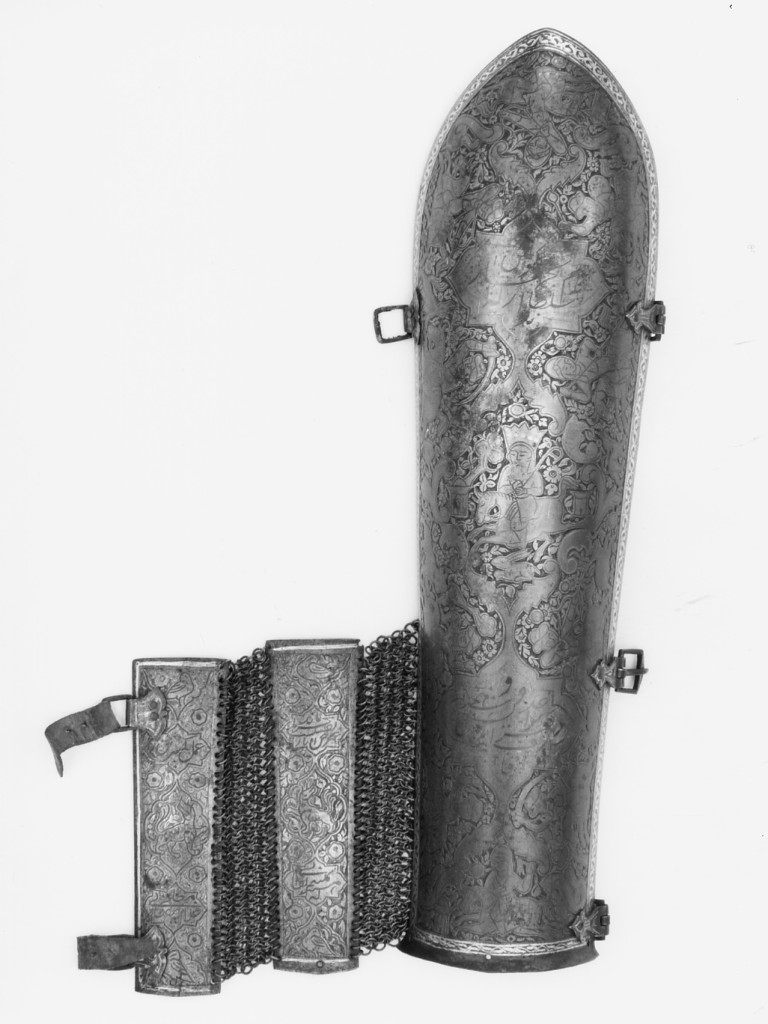 motivi vegetali, scene di caccia (bracciale - dastana, elemento d'insieme) - manifattura indiana (sec. XVIII)