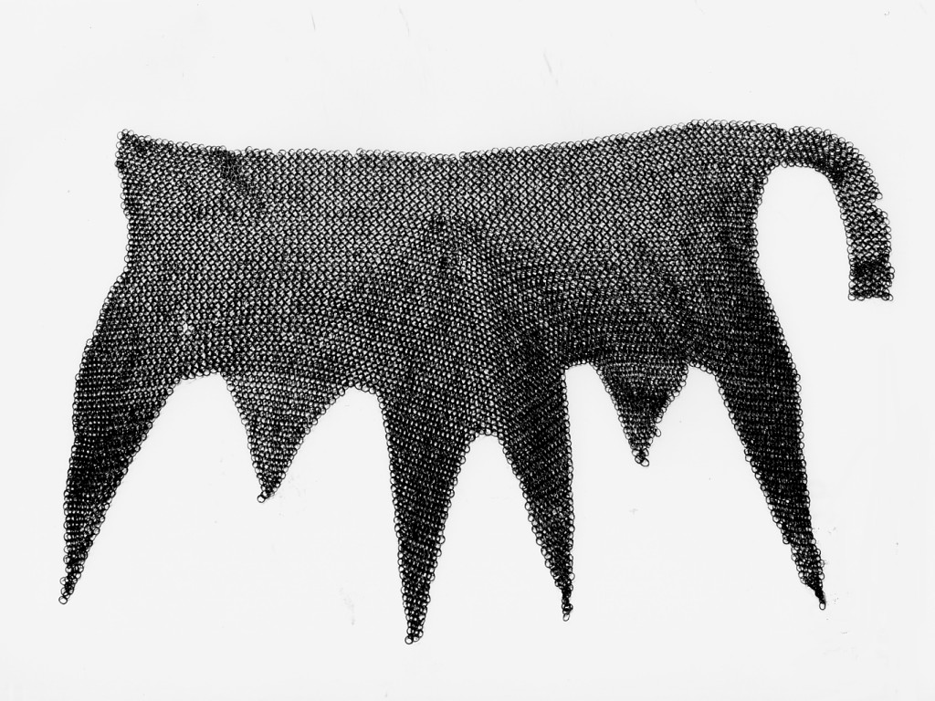 almucio a maglia, elemento d'insieme - manifattura indiana (sec. XIV)