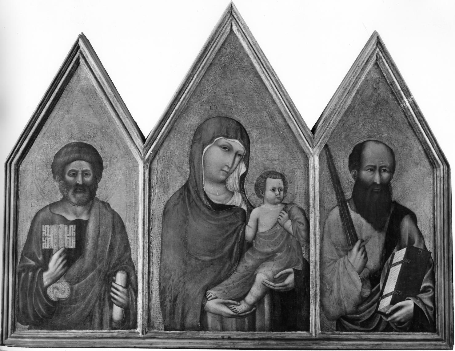 Madonna con Bambino e Santi (trittico) di Lippo di Benivieni (attribuito) (primo quarto sec. XIV)