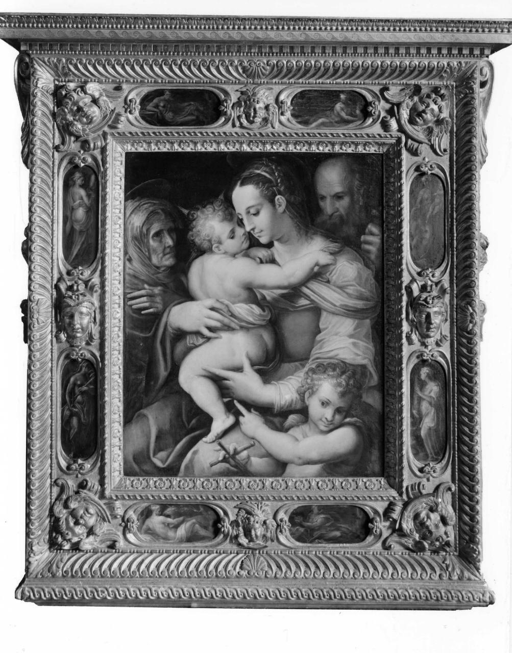 Sacra Famiglia con San Giovannino e Sant'Elisabetta (dipinto) di Vasari Giorgio (sec. XVI)