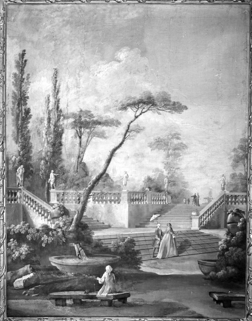 figure in giardino (dipinto) di Martini Vincenzo (sec. XVIII)