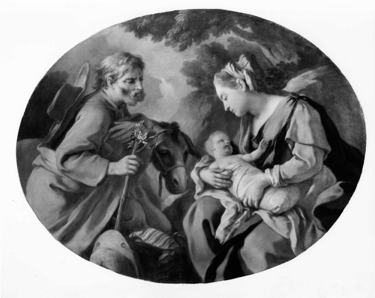 riposo nella fuga in Egitto (dipinto) - ambito napoletano (sec. XVIII)