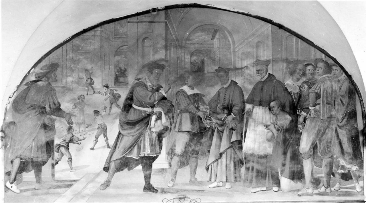 San Francesco d'Assisi rinuncia ai beni del padre (dipinto, elemento d'insieme) di Gimignani Alessio (e aiuti) (sec. XVII)