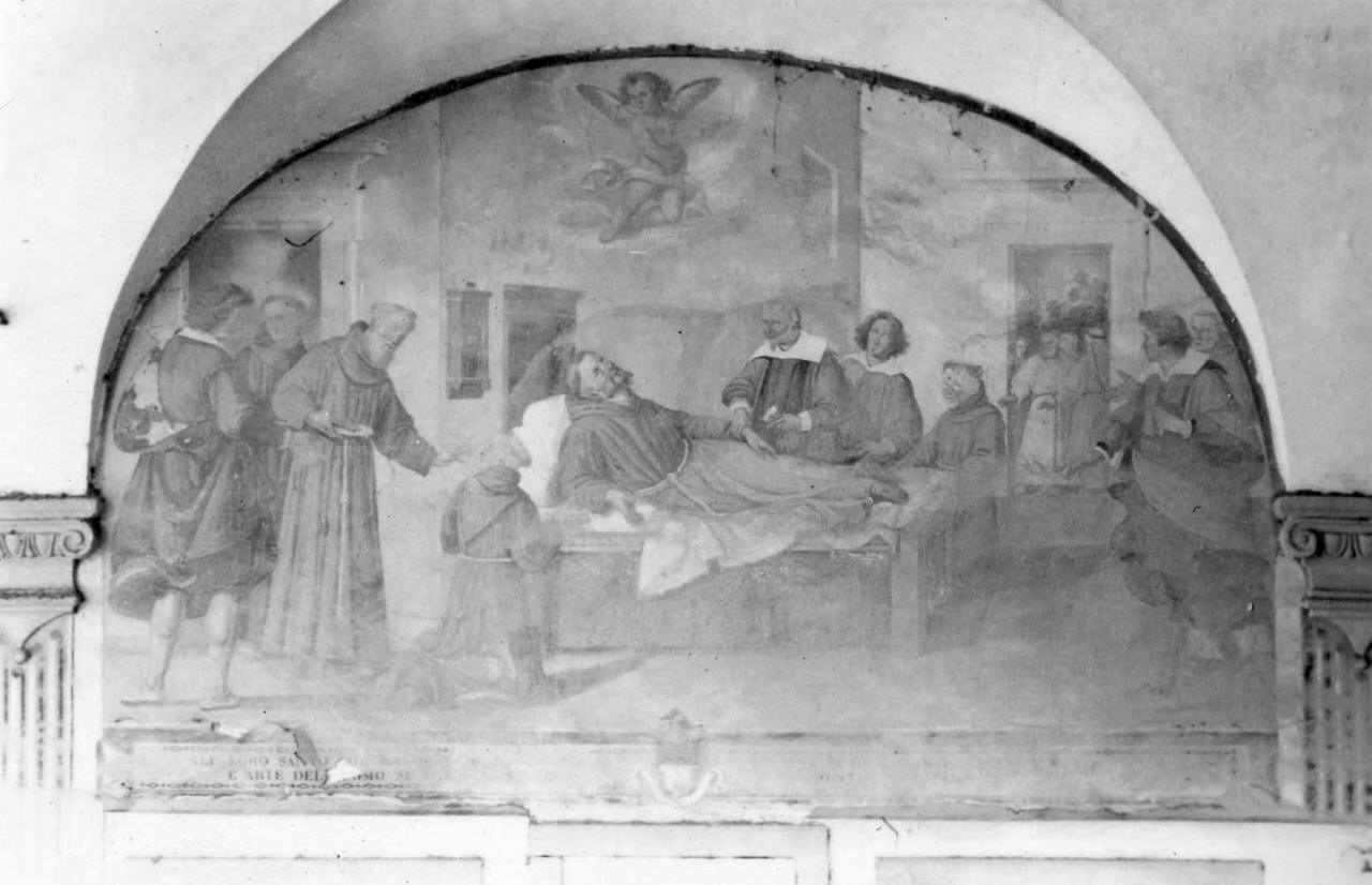 San Francesco d'Assisi infermo visitato dal medico (dipinto, elemento d'insieme) di Gimignani Alessio (e aiuti) (sec. XVII)
