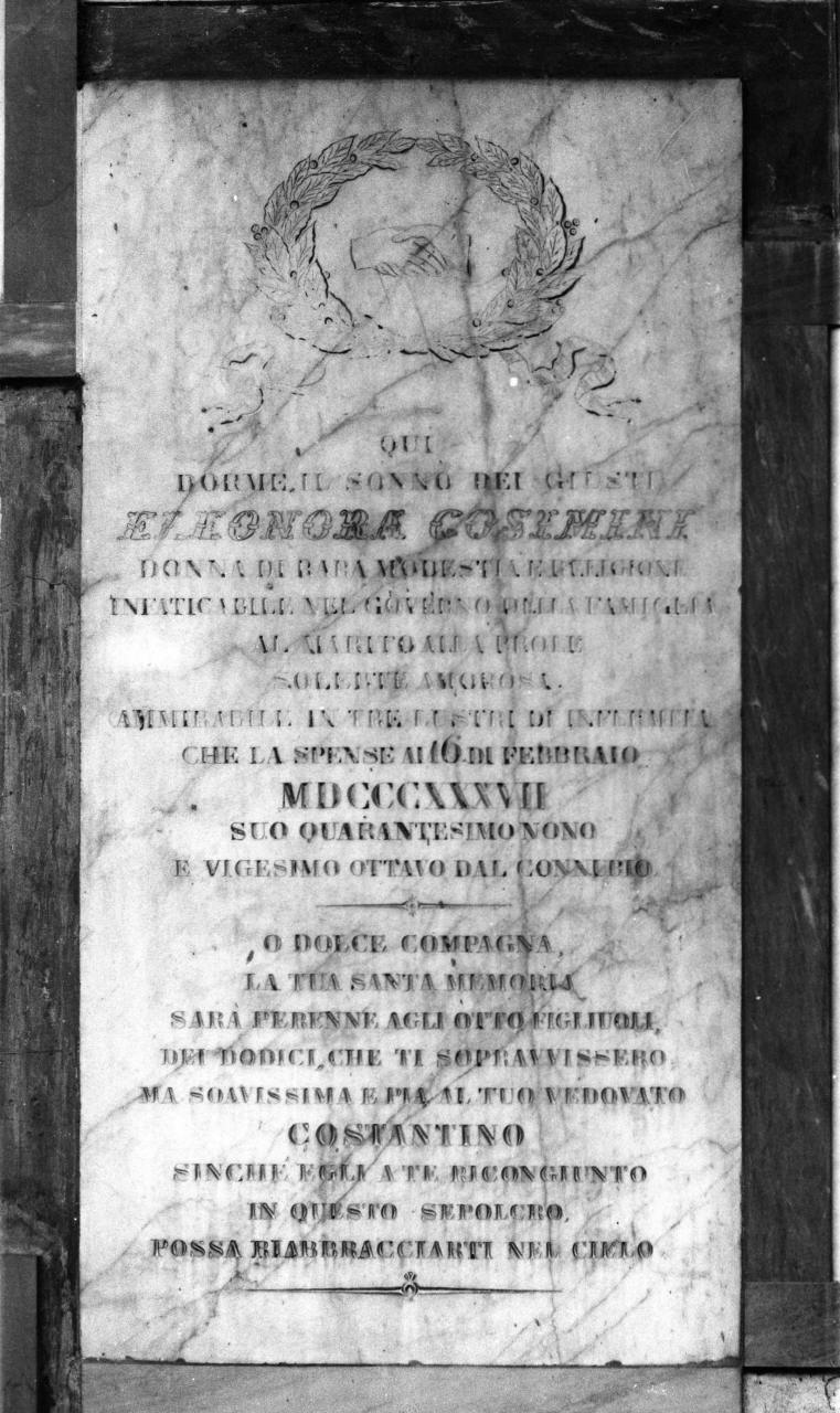 lapide tombale - bottega toscana (sec. XIX)