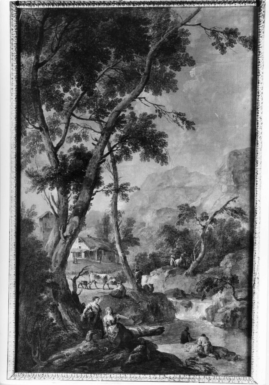 scena di vita campestre (dipinto) di Zais Giuseppe (sec. XVIII)