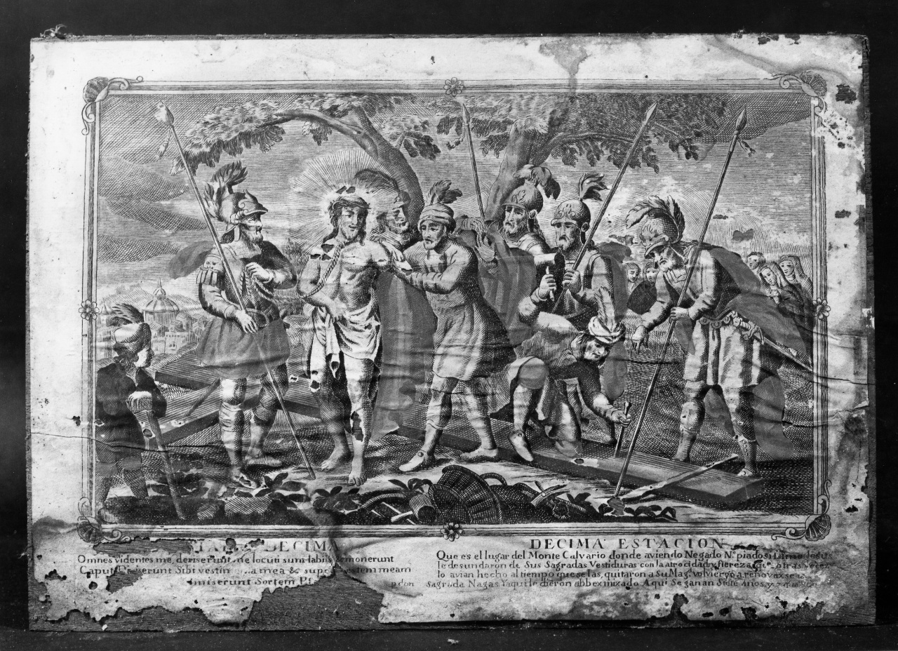 stazione X: Gesù spogliato e abbeverato di fiele (stampa, serie) - ambito spagnolo (fine/inizio secc. XVIII/ XIX)