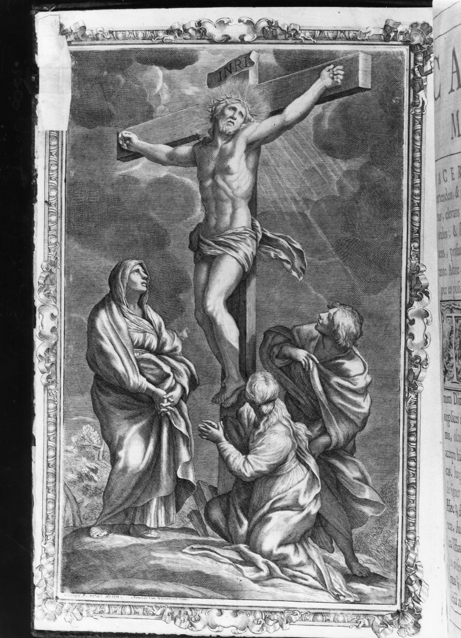 Crocifissione di Cristo (stampa) di Van Wostorout Arnold (attribuito), Ferri Ciro (attribuito) (sec. XVIII)