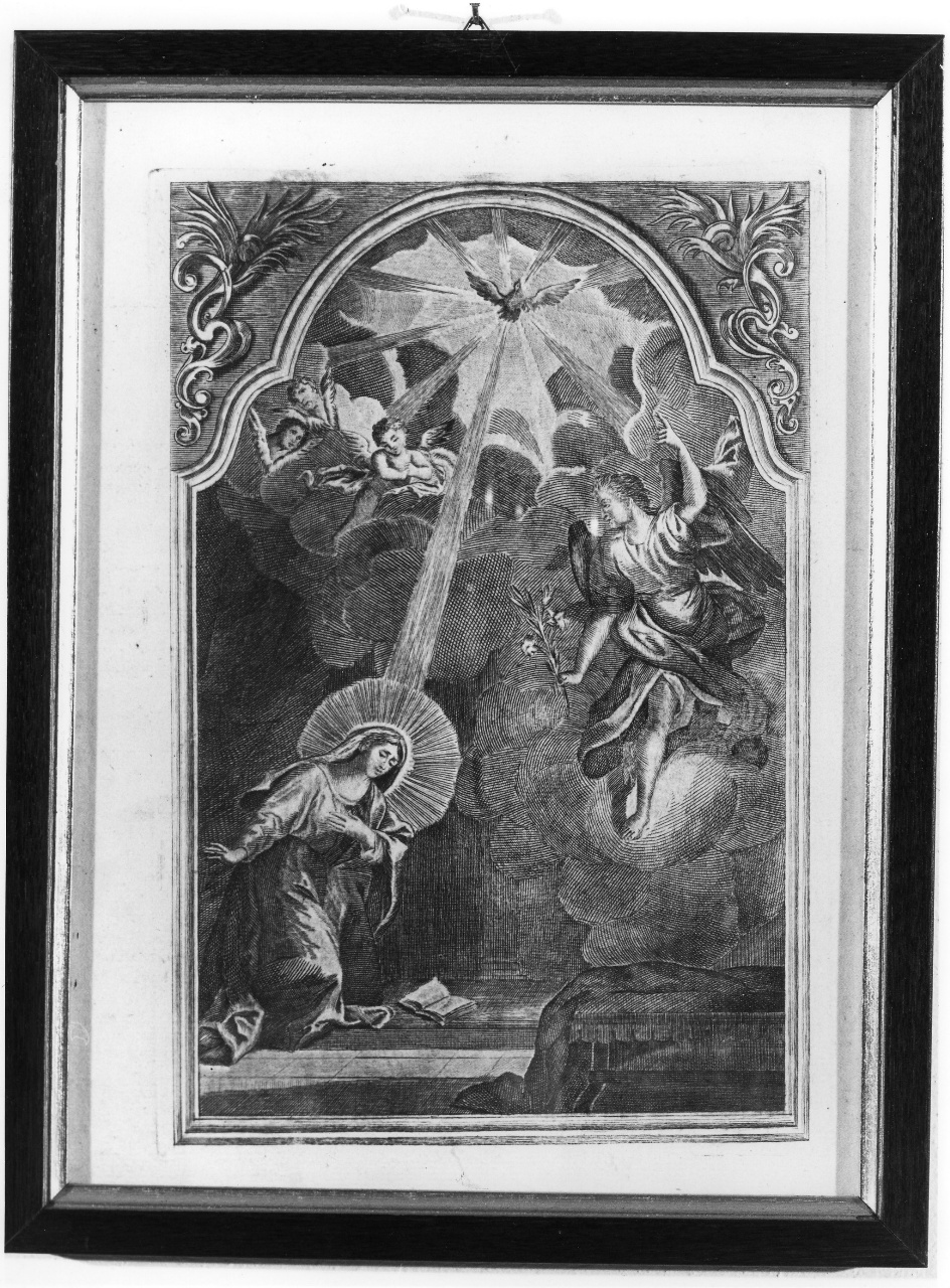 Annunciazione (stampa) di Orsolini Carlo (attribuito) (seconda metà sec. XVIII)