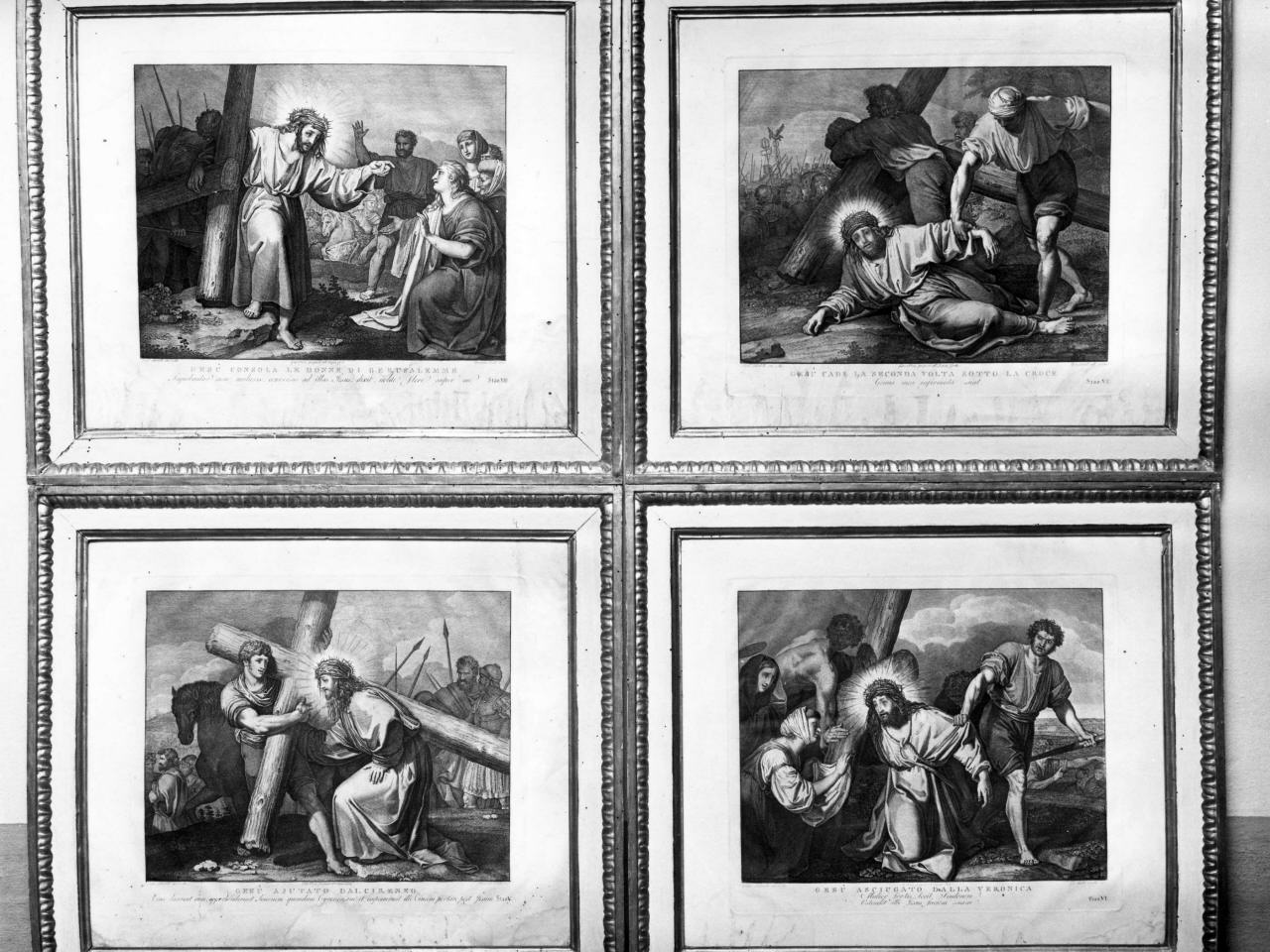 stazione VII: Gesù cade sotto la croce la seconda volta (stampa, serie) di Pera Giuseppe (attribuito), Sabatelli Luigi (attribuito), Eredi Benedetto (attribuito) (sec. XIX)